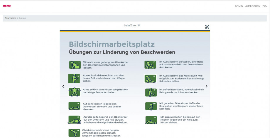 Übung zur Linderung von Beschwerden